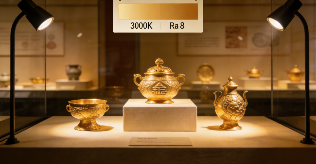 如何為不同材質(zhì)和時(shí)代的展品，科學(xué)地選擇色溫與顯色性（CRI/Rg）的組合？